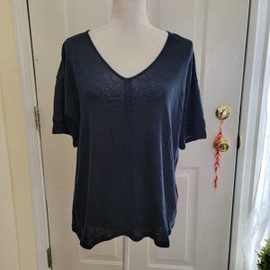 NWT J. Jill Linen Love Linen V-Neck Short Sleeve Top Size Small